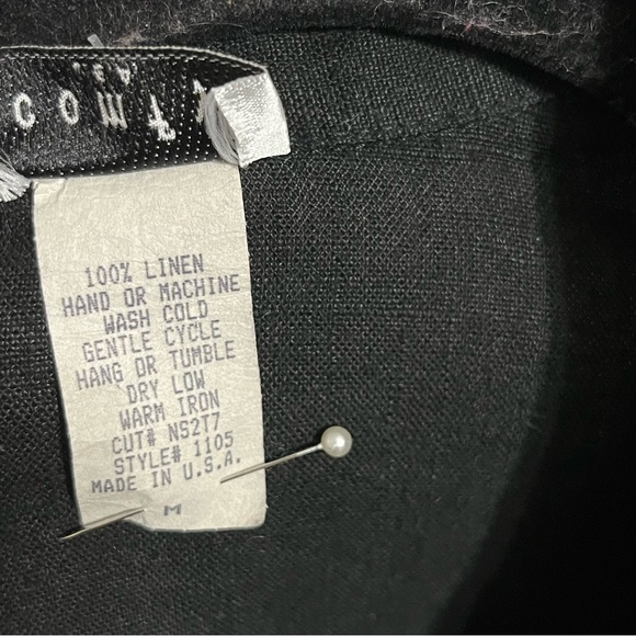 SOLD⭐️Comfy 100% Linen Black Short Sleeve Shirt Sz-Medium - Picture 9 of 9